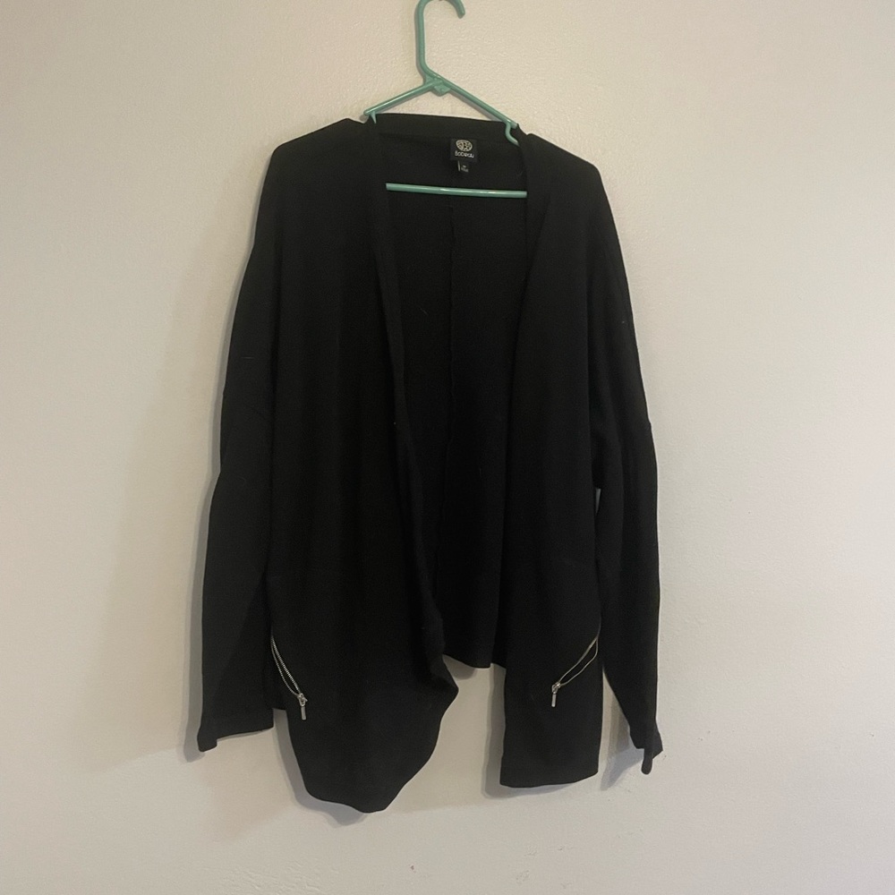 Bobeau 3X black Sweater with zippers
